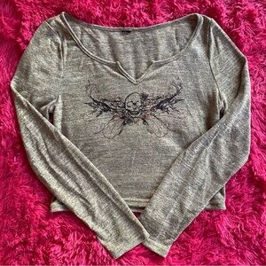 Gray Long Sleeve Women's Top